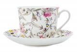 Чашка с блюдцем Цветение, большая, в подарочной упаковке